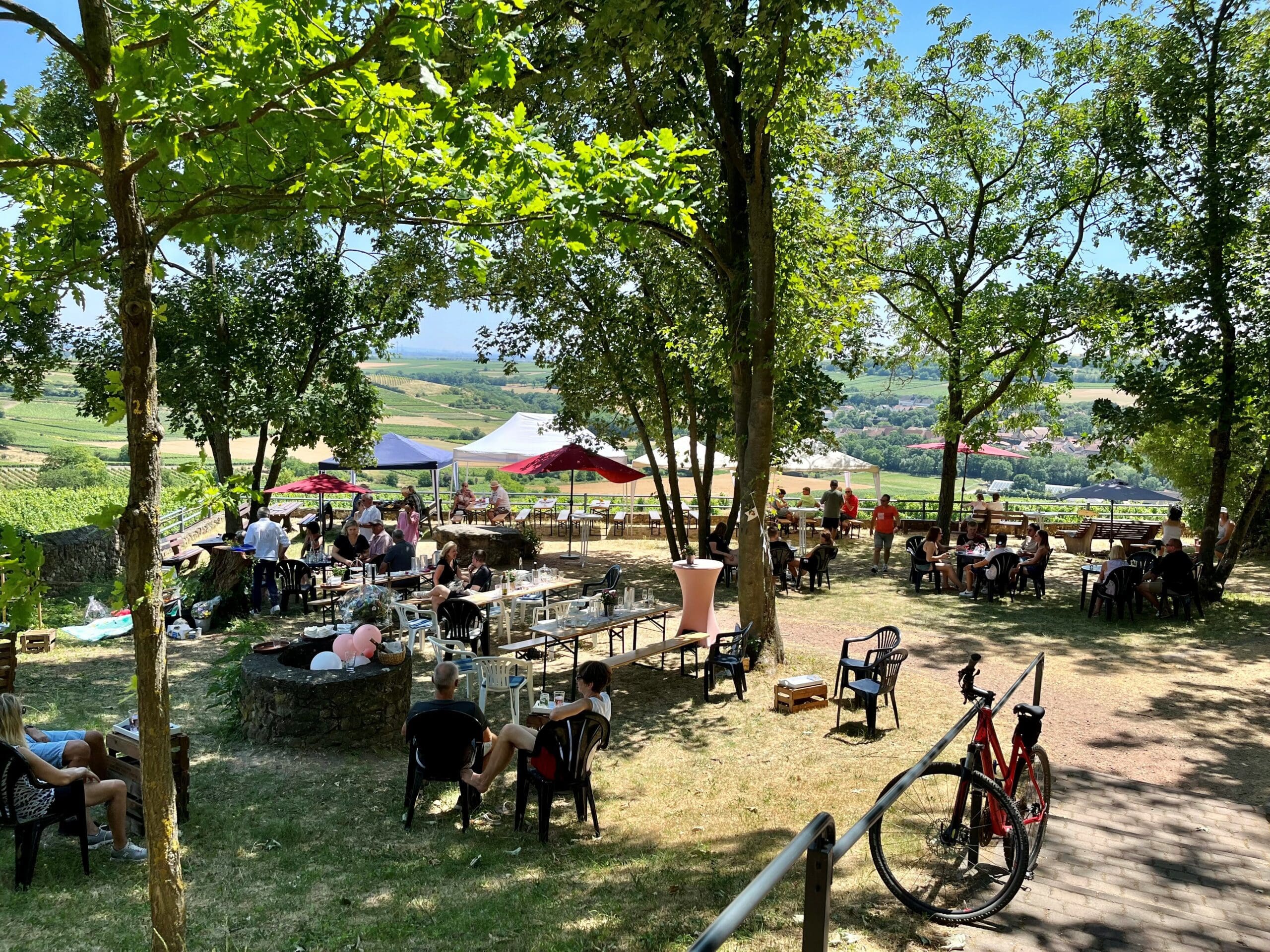 Blick auf die Weinrast-Terrasse