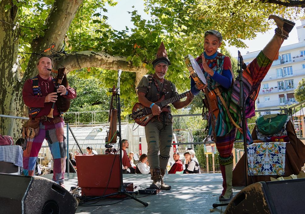 Musiker beim Mittelaltermarkt am Gelterswoog