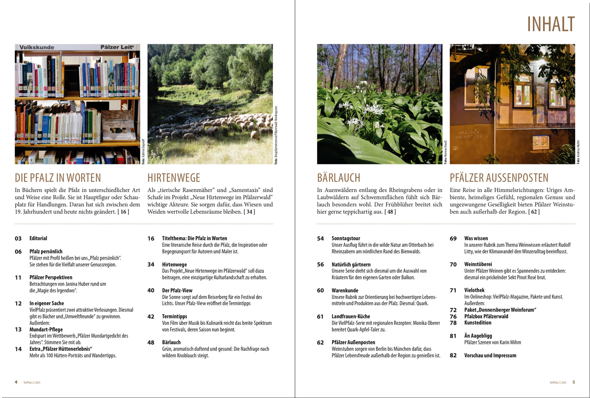 Inhaltsverzeichnis VielPfalz-Magazin