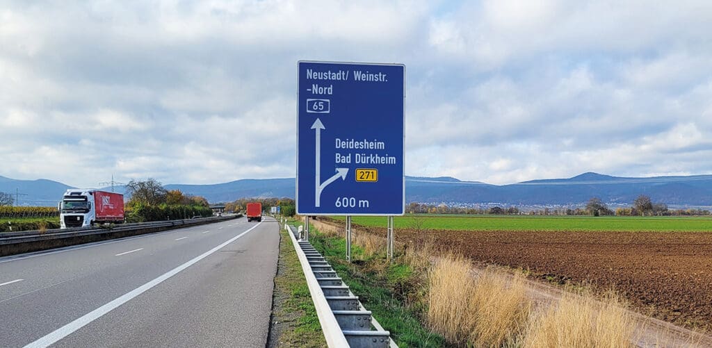 Autobahn 65 in der Pfalz